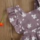 thumbnail image 4 of Falda Vestido mameluco para niñas pequeñas, 2 uds., monos fruncidos, vestido, ropa de bebé a la moda Cgtredaw Púrpura T 3/6M para Niña, 4 of 7