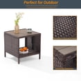 thumbnail image 2 of ACEGOSES Outdoor PE Rattan Side Table, Square Water-Proof Coffee HIPS Tabletop for Indoor and Outdoor,Brown, 2 of 5