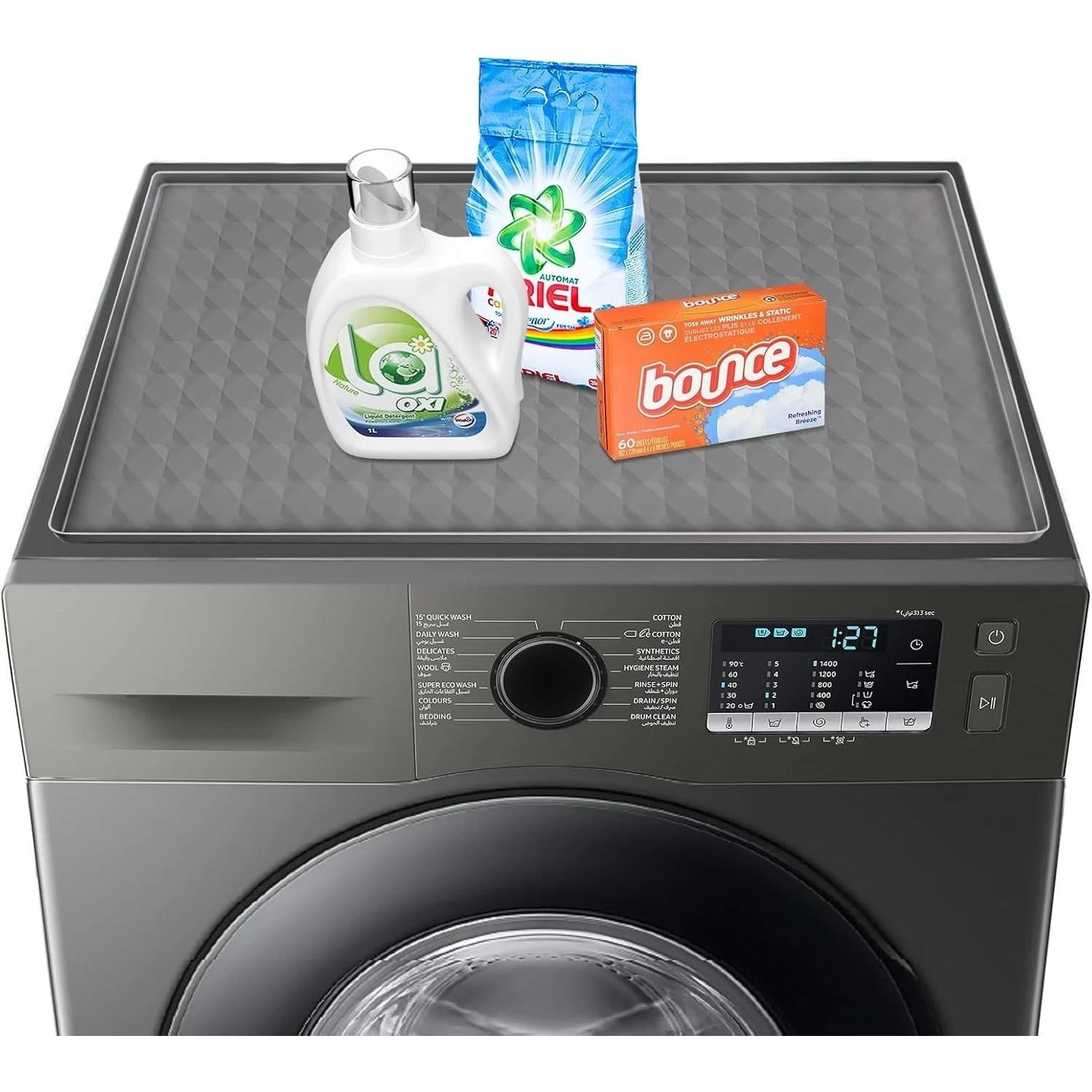 Washer and Dryer Top Protector Mat,23.6“ x 19.7" Silicone Rubber Mat for Laud...