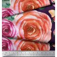 thumbnail image 3 of Soimoi Tissu en Soie Imprimé Feuilles & Roses par Yard 42 Pouces de Large, 3 of 3