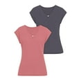 thumbnail image 4 of LASCANA Women's 2 Pack Waffle Knit Tops Buttons, 4 of 6