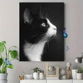 thumbnail image 4 of Black White Cat Portrait Canvas Wall Art Print, Living Room Bedroom Cafe Interior Decor, 4 of 8