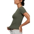 thumbnail image 4 of CRZ YOGA Softembrace Tops for Women Soft Casual Tight Basic Short Sleeve T-Shirt, 4 of 6