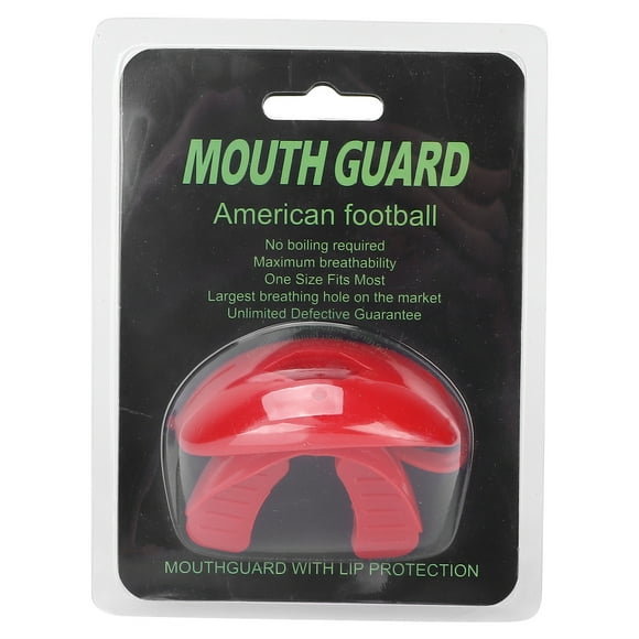 Shock Mouth Guard, Food Grade TPR Safe Football Mouthguard With Lanyard For Football For Hockey For Lacrosse For Youth For Adults Red