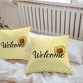 thumbnail image 7 of Waterproof Throw Pillow Covers Set of 2, 26x26 Inch Yellow Sunflowers Decorative Pillowcases Outdoor Pillow Slip Cushion Covers Set for Couch Tent Spring Flower Retro Plaid, 7 of 7