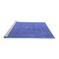 thumbnail image 2 of Ahgly Company Machine Washable Indoor Square Oriental Blue Industrial Area Rugs, 4' Square, 2 of 4