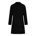 thumbnail image 4 of FAOWME Women's Vintage Coat With Pockets Long Sleeve Turndown Collar Solid Color Mid Length Slim Comfortable Elegant Jacket For Autumn Winter Daily Wear,Black,L, 4 of 5