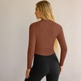 thumbnail image 4 of Womens Shirts,Womens Going Out Long Sleeve Crop Tops Sexy V Neck Shirts Ribbed Blouses for Women Fitted Slim T-Shirt Light Brown S, 4 of 4