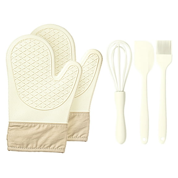 Caannasweis Heat Resistant Silicone Oven Mitts with Baking Tools for Kitchen Baking Cooking