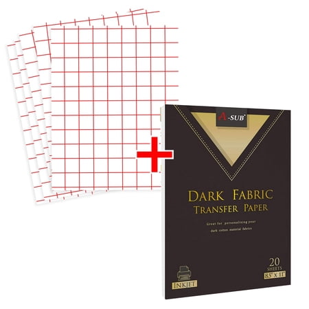 A-SUB T-shirts Transfer Paper for Dark + Light Fabrics, 40 Sheets Mixed Pack, Printable Heat Transfer Vinyl Paper for Inkjet Printers, Iron-on Transfer Paper 8.5x11