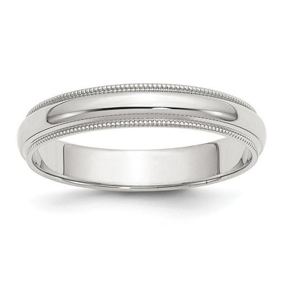4 mm Argent Sterling Demi-Rond Milgrain Band&44; Poli - Taille 5.5
