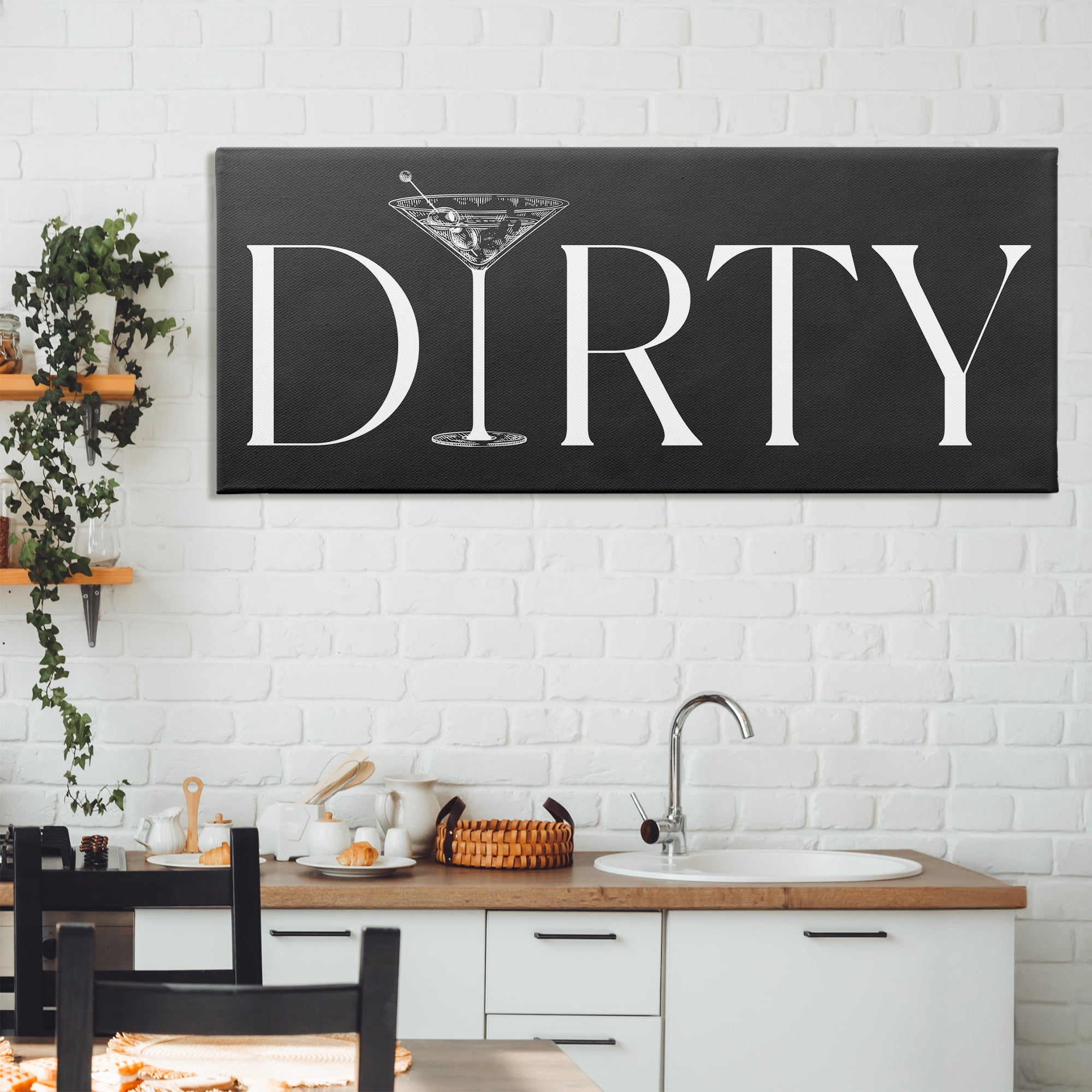 Stupell Industries Dirty Martini with Chalkboard Lettering Canvas Wall Art, design by Lettered and Lined