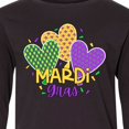 thumbnail image 4 of Inktastic Mardi Gras with Hearts and Patterns Long Sleeve Youth T-Shirt, 4 of 5