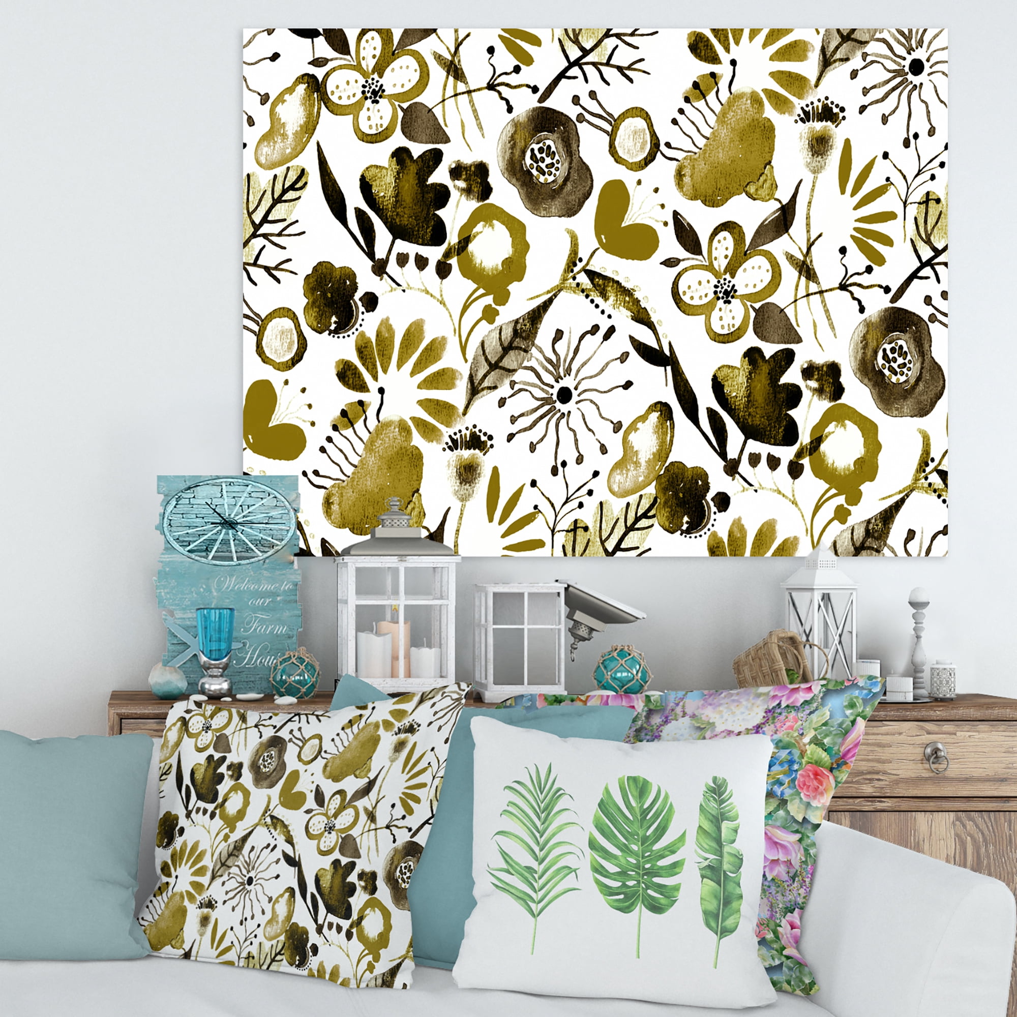 Designart ' Vital Abundance Of Wildflowers II ' Modern Canvas Wall Art Print