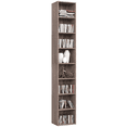 thumbnail image 1 of Homfa Bibliothèque Étroite avec 8 Étagères, Cubes de Rangement pour CD DVD, Chêne Foncé, 1 of 8