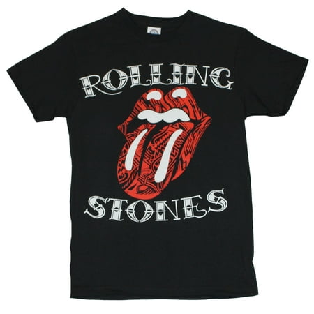 Urban T-shirt Designs - The Rolling Stones Mens T-Shirt - Ornate Swirly Tongue and Logo Design