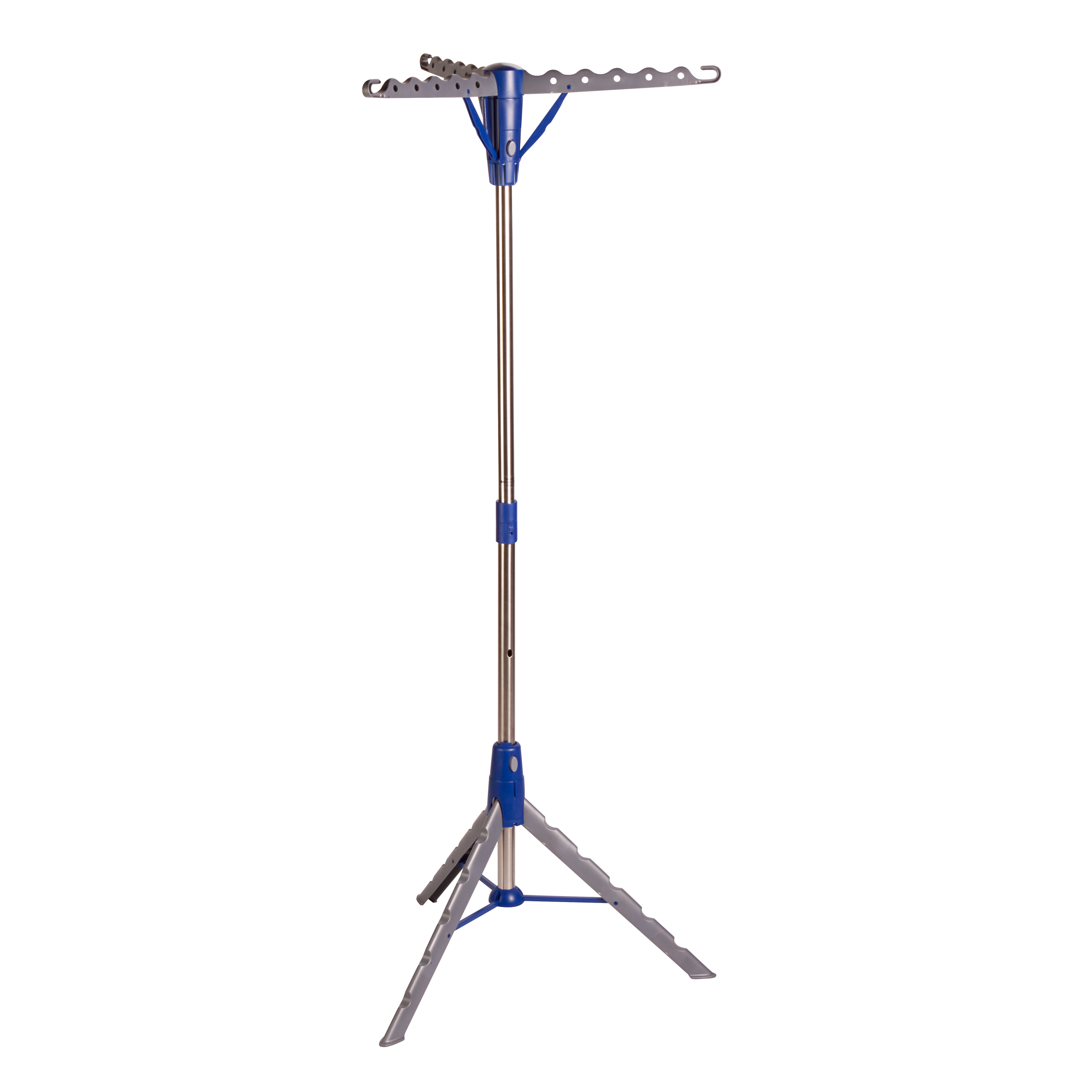 Honey-Can-Do Collapsible Steel Freestanding Tripod Clothes Drying Rack, Chrome/Blue - image 2 of 5