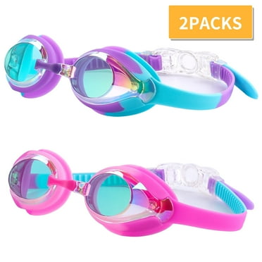 Kids Swim Goggles 3-15, Design, 2 Pack Swimming Goggles No Leaking Anti Fog Kids Goggles for Boys Girls