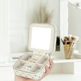 thumbnail image 6 of HDE Girl's Travel Jewelry Case Faux Leather Mini Organizer Box with Mirror Gift - Butterfly, 6 of 7