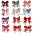 thumbnail image 6 of 1Pc 3.9" Christmas Bow Decorations, Burlap Mini Wreaths Bows, Small Christmas Tree Bow, Gift Box Bow Ties, Xmas Decorative Bows Ornaments for Home Christmas Party, 6 of 8