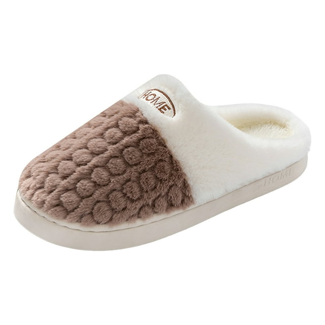 Leozcaa Pantoufles pour Femmes Mousse à Mémoire de Forme Moelleuses Douces Chaudes à Enfiler pour la Maison Confortables pour Intérieur Extérieur