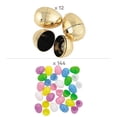 thumbnail image 3 of Fun Express Plastic Easter Egg Assortment, Pastel & Golden, 2" - 2 1/4", Bulk 156 Pc, 3 of 3