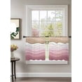 thumbnail image 2 of Sheer Curtains 54 Inch Length 2 Panels Set for Kitchen, Pink Ombre Stripe Semi Sheer Curtains for Windows, Abstract Summer Beach Coastal Voile Window Treatments Rod Pocket Curtain, 2 of 7