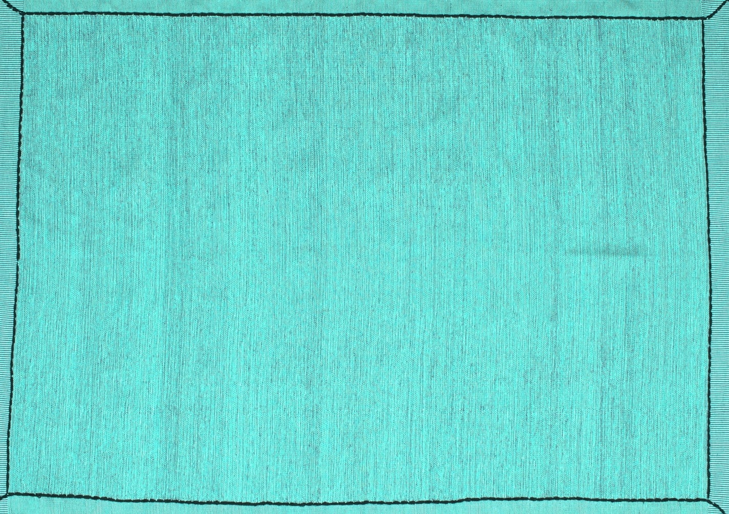 Ahgly Company Indoor Rectangle Abstract Turquoise Blue Contemporary ...