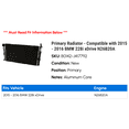 thumbnail image 2 of Primary Radiator - Compatible with 2015 - 2016 BMW 228i xDrive N26B20A, 2 of 2