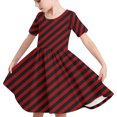 thumbnail image 6 of Ashirexll Teen Summer Dresses, Girls Summer Dresses, 4-14 Years Toddler Girls Summer Gradient Color Printed Short Sleeve Stretchy Dress A-Line Dress, 6 of 7