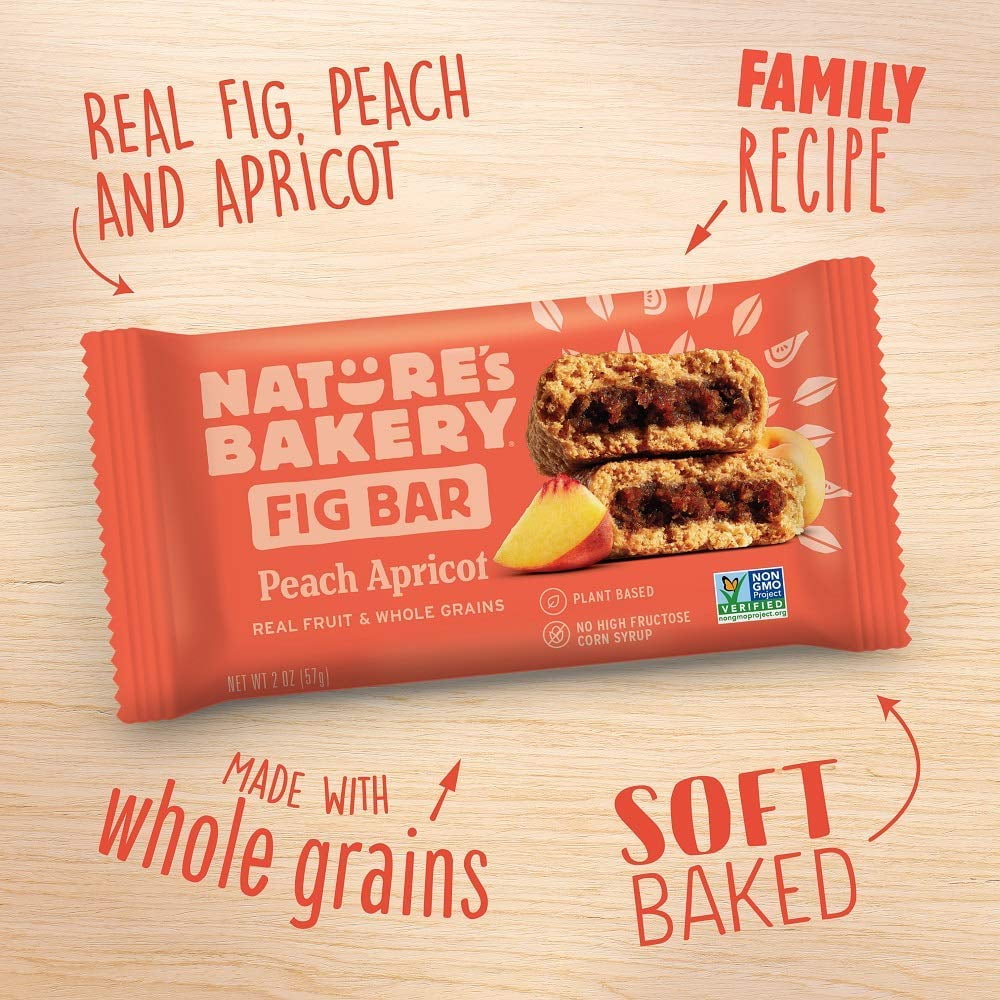 Nature's Bakery Whole Wheat Soft Fig Bars 14 Count, GMO-Free Vegan Bag Brownie