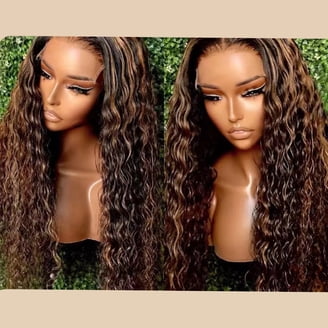 Dengmore Brown Curly Wig Deep Wave Curly Hair Wigs 360 Lace  display picture 2