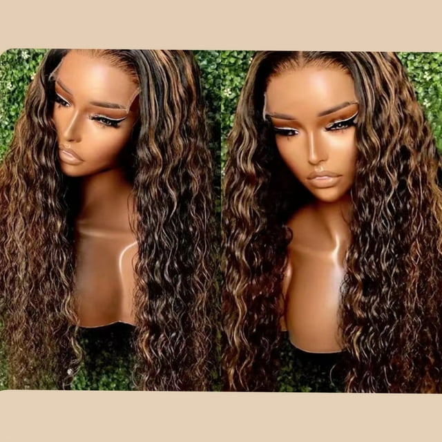 Ganfancp Peluca,13X6 Hd Peluca de Encaje Frontal 22-32 Pulgadas 360 Pelucas de Cabello Humano Rizado Peluca de Cierre de Encaje de Agua 360 Peluca Liquidación 1X Peluca
