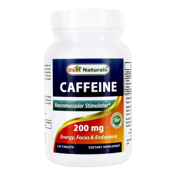 Best Naturals - Stimulateur Neuromusculaire à la Caféine 200 Mg. - 120 Comprimés