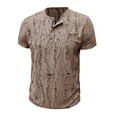 thumbnail image 3 of Clearance 2025! ZVNAΖH Mens Button Up Crew Neck Short Sleeve T Shirts Retro Premium Jacquard Tees, Sizes S-2XL, 3 of 6
