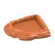 thumbnail image 1 of Plato de agua esquinero para reptiles, comedero esquinero, fácil de limpiar, terrario decorativo para serpientes, tortugas, ranas y gecos. Marrón claro, 1 of 8