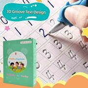 Emapoy Reusable Grooved Handwriting Learning Workbooks with Pen And Refills, 5 Pieces
