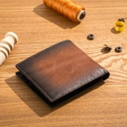 Mens Leather RFID Bifold Wallet, Genuine Leather 11 Card Slots Wallet Credit Card Holder