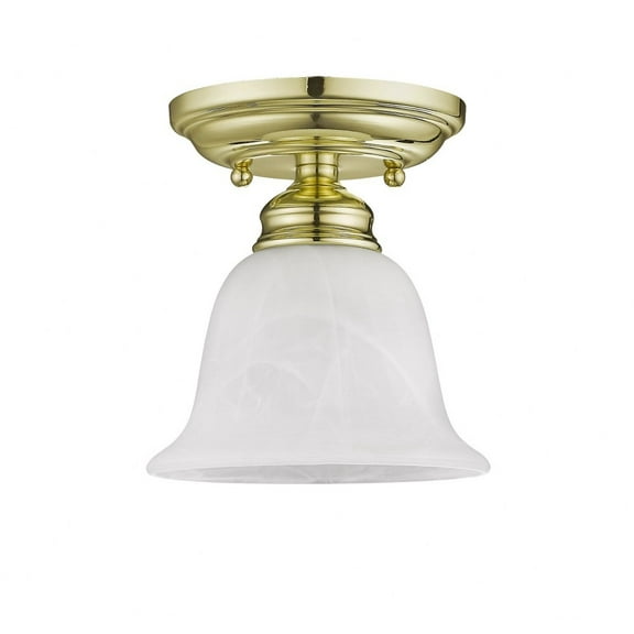 St George's Hawthorns 1 Light Flush Mount in Traditional Style 6.25 inches Wide By 6.75 inches High-Polished Brass Finish Bailey Street Home