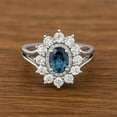 thumbnail image 5 of Mooneye 4.03 Ctw Oval Shape London Blue Topaz 925 Sterling Silver Solitaire Mother's Day Gift Ring, 5 of 7