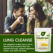 Herbal Mullein Tea, Mullein Leaf Tea Detox Tea Bags, Caffeine Free, 2g/Bag, 56 Bags