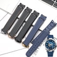 thumbnail image 2 of Accesorios de reloj para Omega Hippocampus 300 AT150 8900 metros Correa de reloj con hebilla de mariposa de caucho marino de 20 mm Correa de silicona, 2 of 5