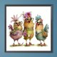 thumbnail image 3 of Pintura de diamante 5D DIY, taladro redondo completo, kit de tres pollos, decoración del hogar, 40x40cm, 3 of 9