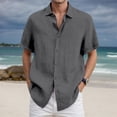 thumbnail image 2 of DGMIOCS Chemise Habillée pour Homme Coupe Régulière Ne Rétrécit Pas Tenue de Travail Gris Foncé TTTTG, 2 of 4