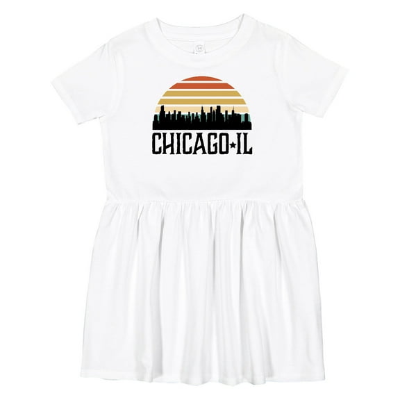 Inktastic Chicago Illinois Skyline Vintage Girls Toddler Dress