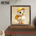 thumbnail image 5 of A 12*12-inch wooden framed painting - a little duck carrying a yellow schoolbag and wearing a yellow hat. It can be used as a home decoration item, or it can be a wonderful gift., 5 of 7