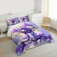 thumbnail image 3 of Homewish Chic Flower Bedding Comforter Set,Purple Bowtie Ribbon Twin Comforter Sets,Cartoon Daisy Floral Bedding Set For Girls Kids,Breathable Home Decor Reversible,2-Piece, 3 of 8