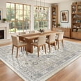 thumbnail image 3 of Roxstand 8x10 Area Rugs for Living Room, Vintage Large Area Rug, Non-Slip Backing Washable Rug, Stain Resistant Home Decor Rug (8'x10', BeigeGrey), 3 of 11