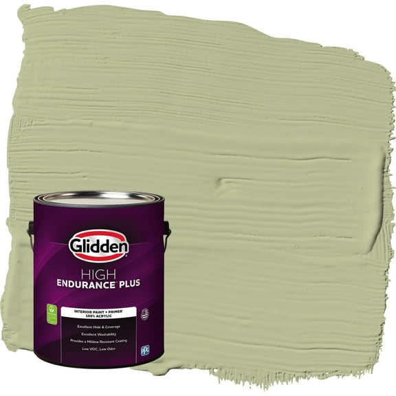 Glidden HEP Bahia Grass / Green Semi-Gloss Interior Paint with Primer, 1 Gallon