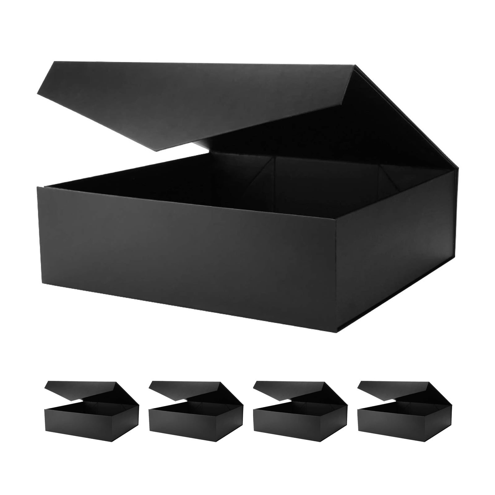 5 Extra Large Gift Boxes with Lids 16.3x14.2x5 Inches, Black Gift Boxes